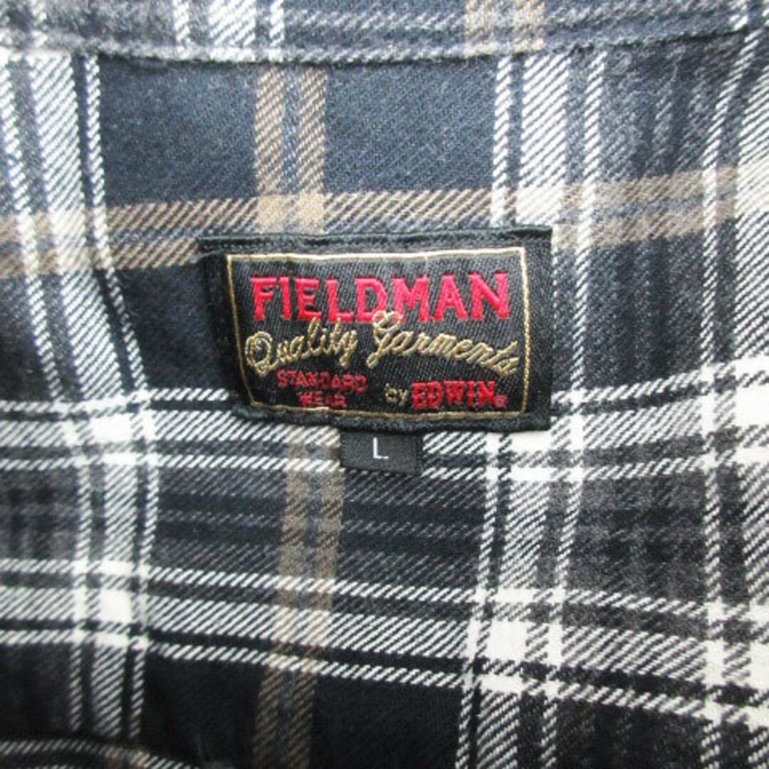EDWIN(エドウィン)のエドウィン FIELDMAN カジュアルシャツ 長袖 ボタンダウン L ブラック メンズのトップス(シャツ)の商品写真