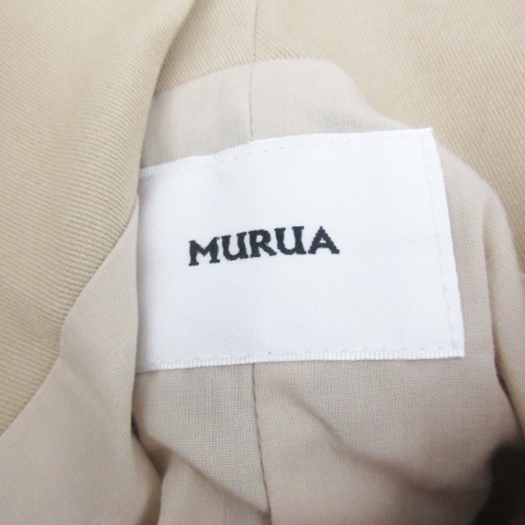 MURUA(ムルーア)のムルーア MURUA ノーカラージャケット ミドル丈 総裏地 F ベージュ レディースのジャケット/アウター(その他)の商品写真