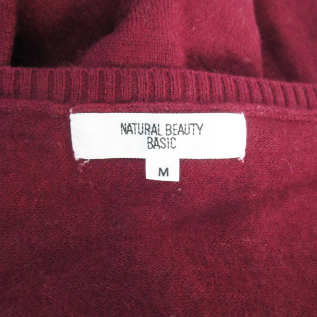 NATURAL BEAUTY BASIC(ナチュラルビューティーベーシック)のナチュラルビューティーベーシック ニット カットソー 長袖 M ワインレッド レディースのトップス(ニット/セーター)の商品写真