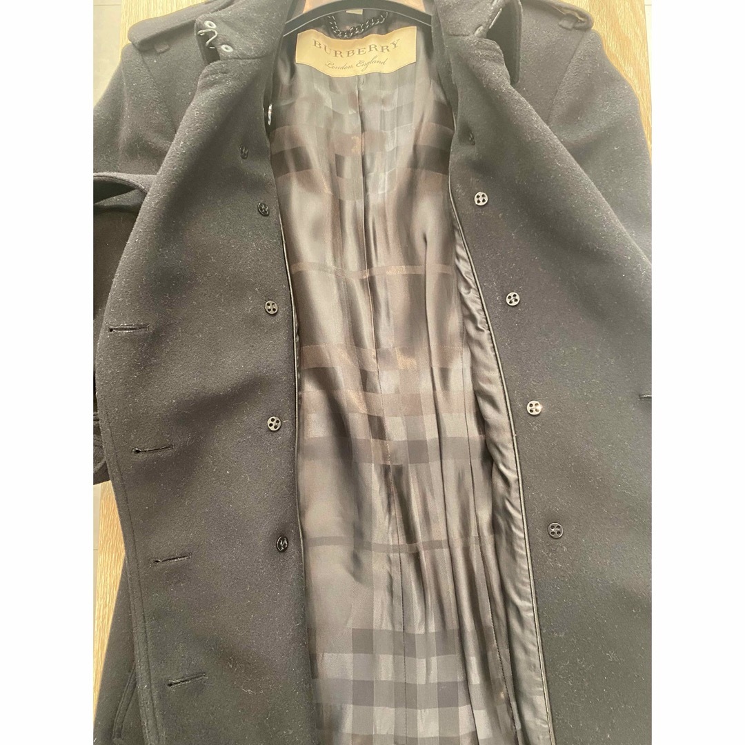 BURBERRY(バーバリー)の美品 バーバリー コート カシミヤ トレンチコート 黒 レディースのジャケット/アウター(チェスターコート)の商品写真