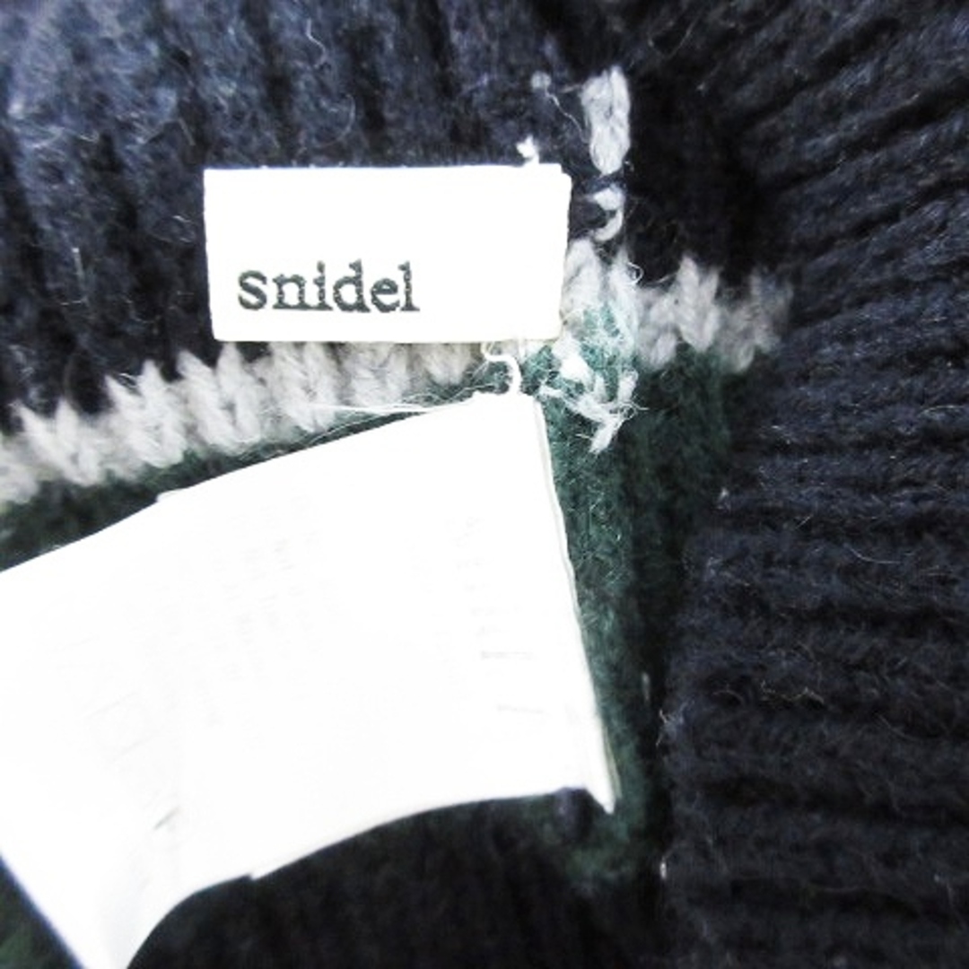 SNIDEL(スナイデル)のスナイデル ニット チュニック丈 タートルネック シースルー F 紺 トップス レディースのトップス(ニット/セーター)の商品写真