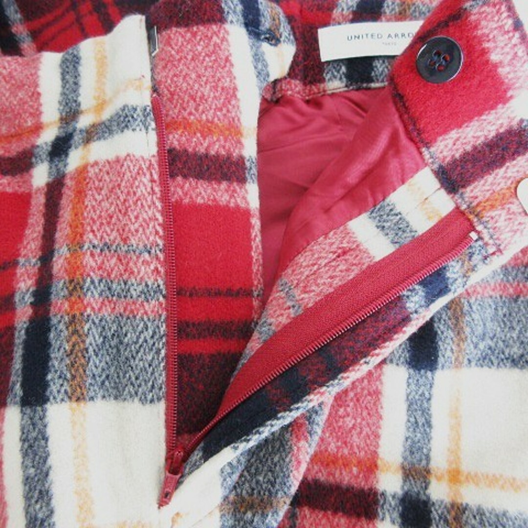 UNITED ARROWS(ユナイテッドアローズ)のユナイテッドアローズ スカート タイト ひざ丈 チェック 38 赤 ボトムス レディースのスカート(ひざ丈スカート)の商品写真