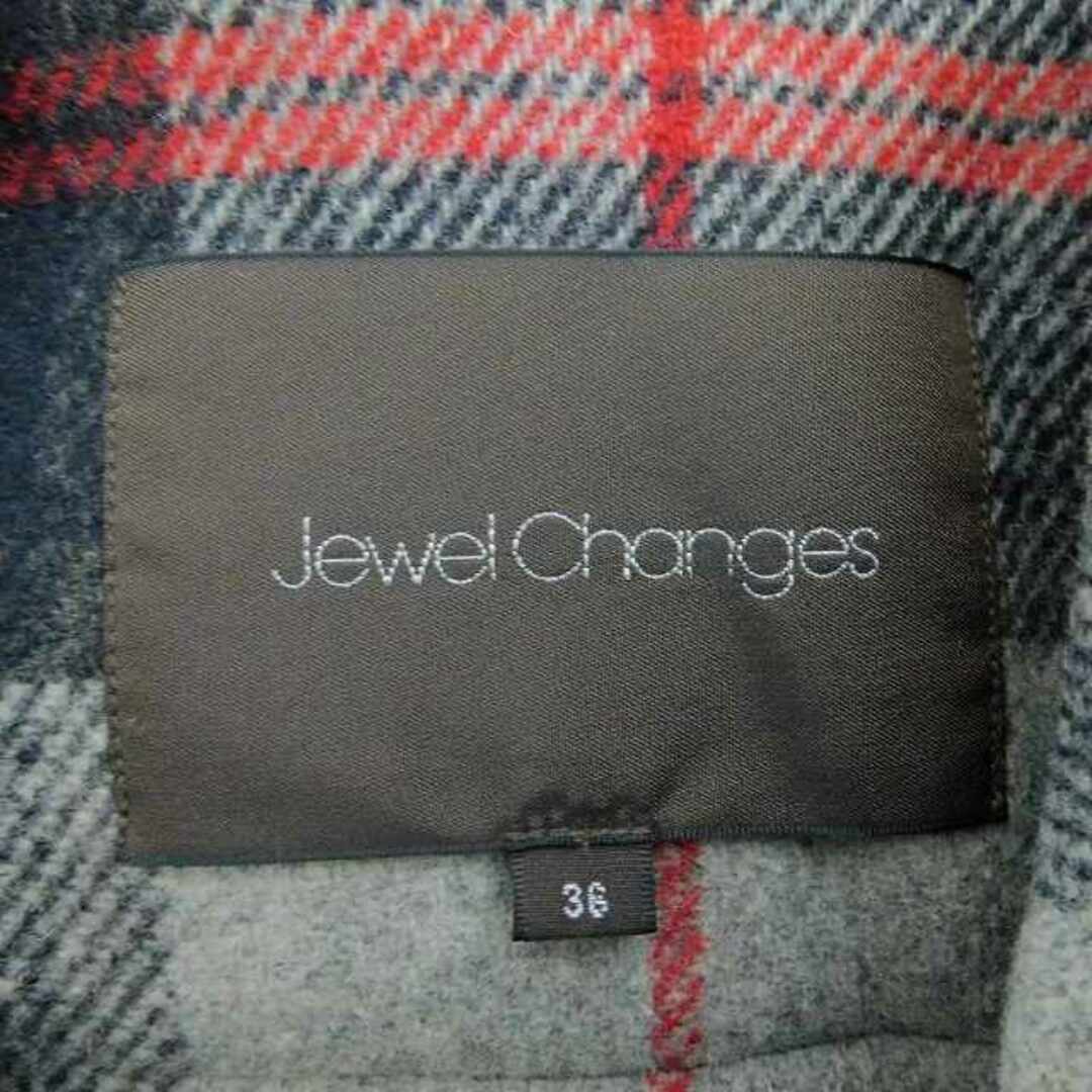 Jewel Changes(ジュエルチェンジズ)のジュエルチェンジズ アローズ ダッフルコート ショート フード 無地 紺 レディースのジャケット/アウター(ピーコート)の商品写真