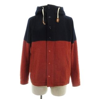 ビームス(BEAMS)のビームス コート 長袖 バイカラー ダブルジップ  M 紺 オレンジ アウター(その他)