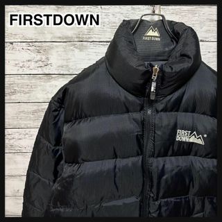 ファーストダウン(FIRST DOWN)の1156【美品】ファーストダウン☆刺繍ロゴブラックリバーシブルダウンジャケット(ダウンジャケット)