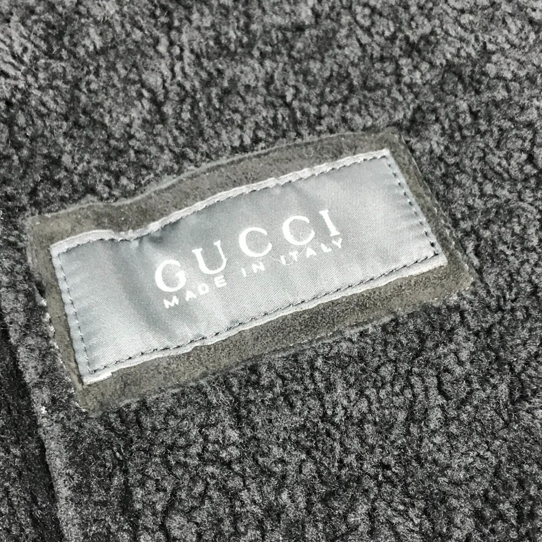 Gucci(グッチ)のグッチ GUCCI ムートンコート 359489 アウター 長袖 上着 シアリングトリム コート ロングコート レザー ブラック メンズのジャケット/アウター(その他)の商品写真