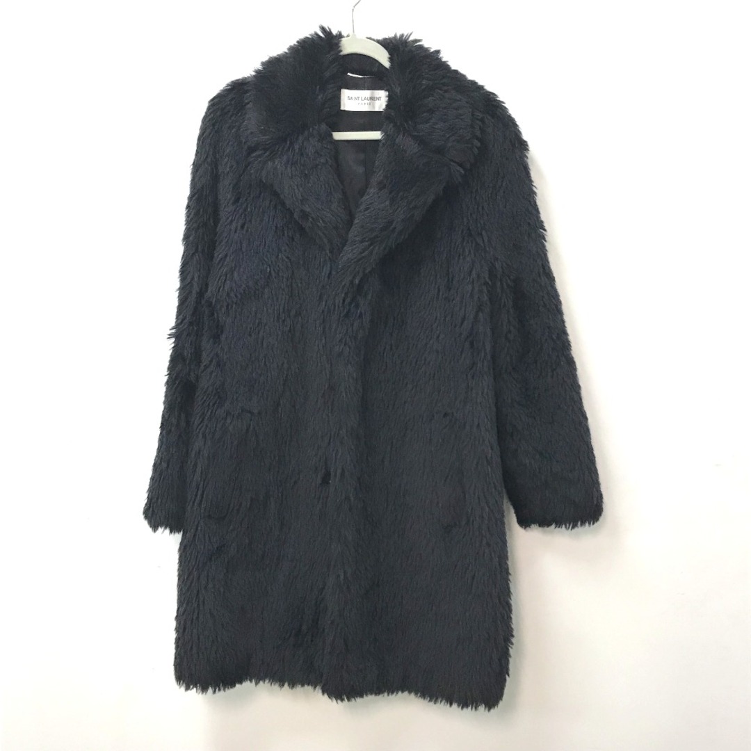 SAINT LAURENT】faux ファーコート ブラック - アウター SAINT LAURENT】faux ファーコート ブラック - アウター