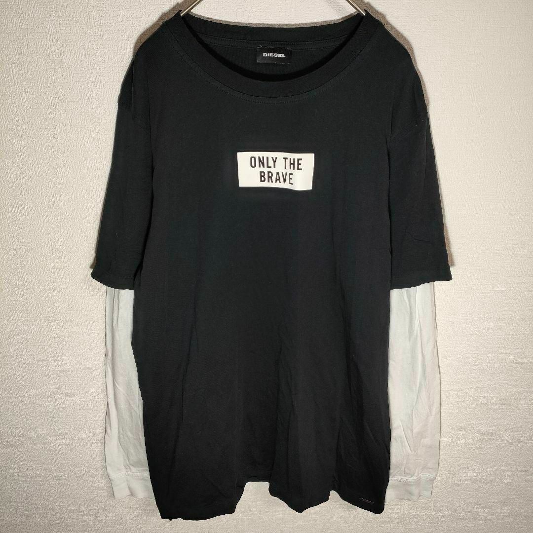 DIESEL(ディーゼル)の【DIESEL ディーゼル】Tシャツ レイヤード（S）ロゴ ワンポイント メンズのトップス(Tシャツ/カットソー(七分/長袖))の商品写真