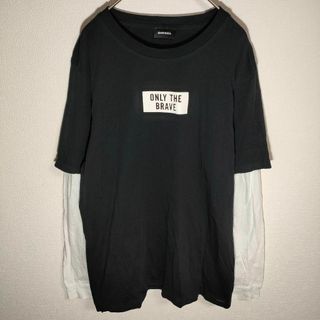 ディーゼル(DIESEL)の【DIESEL ディーゼル】Tシャツ レイヤード（S）ロゴ ワンポイント(Tシャツ/カットソー(七分/長袖))