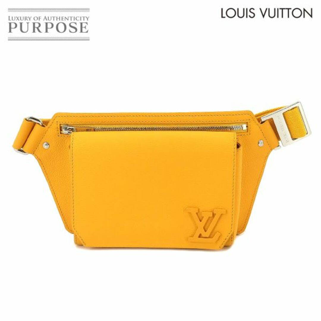 LOUIS VUITTON(ルイヴィトン)の未使用 展示品 ルイ ヴィトン LOUIS VUITTON アエログラム テイクオフ スリング バムバッグ ボディ バッグ レザー サフラン VLP 90218388 メンズのバッグ(ボディーバッグ)の商品写真