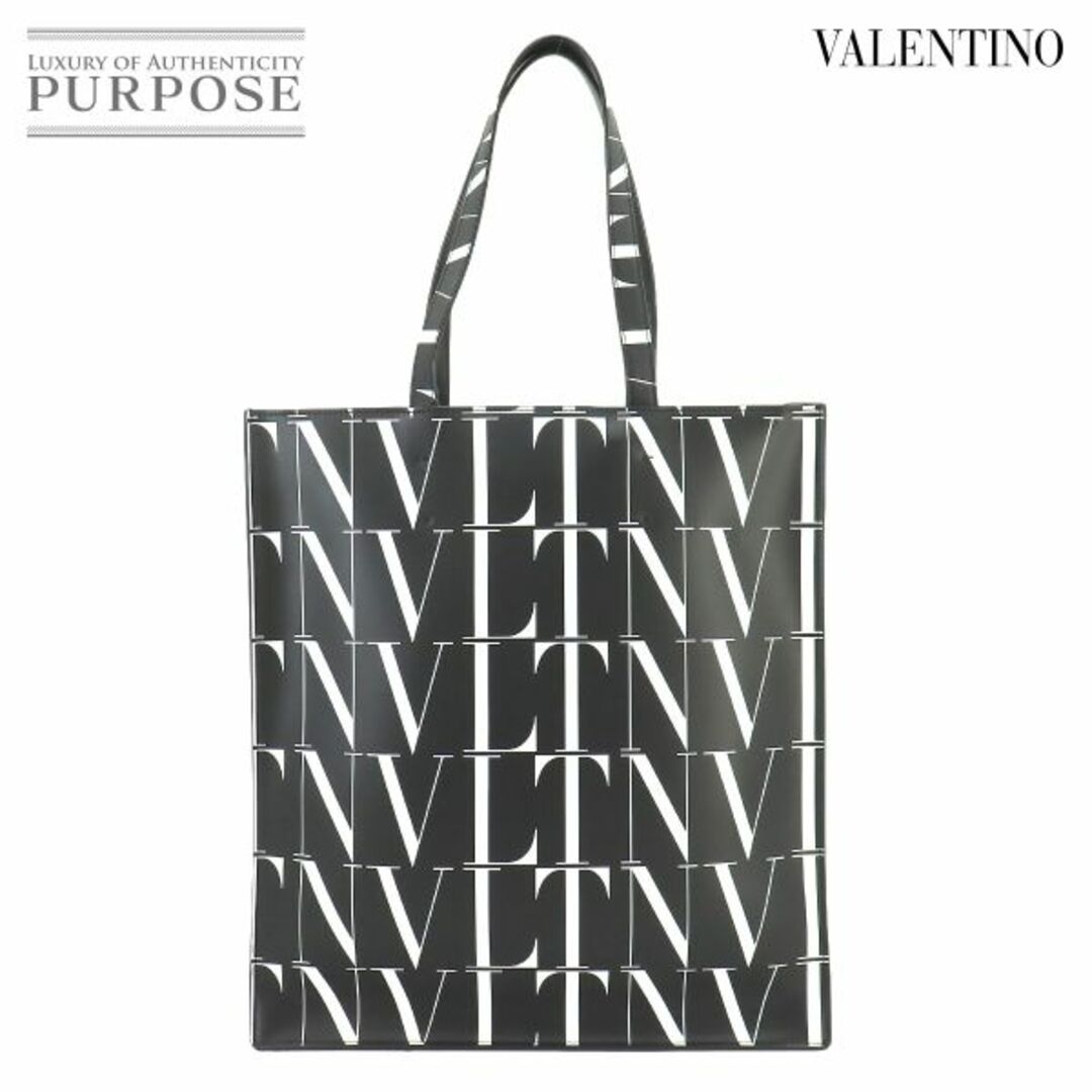 valentino garavani(ヴァレンティノガラヴァーニ)の未使用 展示品 ヴァレンティノ ガラヴァーニ VALENTINO GARAVANI VLTN タイムズ トート バッグ レザー ブラック ホワイト VLP 90219280 メンズのバッグ(トートバッグ)の商品写真