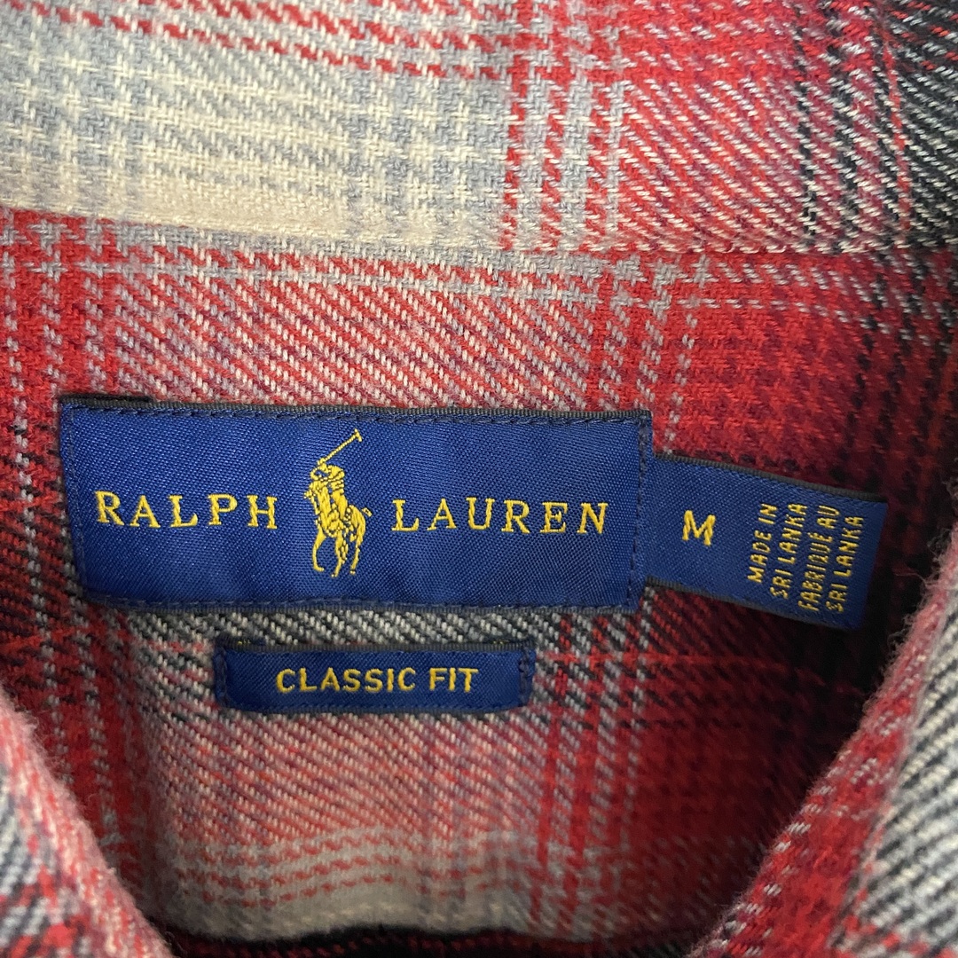 Ralph Lauren(ラルフローレン)の【ラルフローレン　シャツ　オンブレチェック　赤　古着】 メンズのトップス(シャツ)の商品写真