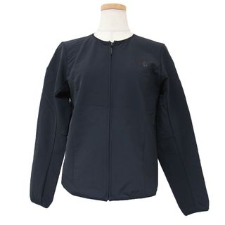 ザノースフェイス(THE NORTH FACE)の美品 THE NORTH FACE ザ ノースフェイス ブルゾン ジャケット アウター ブラック 黒 M ノーカラー クルーネック 長袖 フルジップ ストレッチ素材 薄手 ナイロン 大人 カジュアル 着回し シンプル アウトドア ブランド 【レディース】【中古】(ブルゾン)