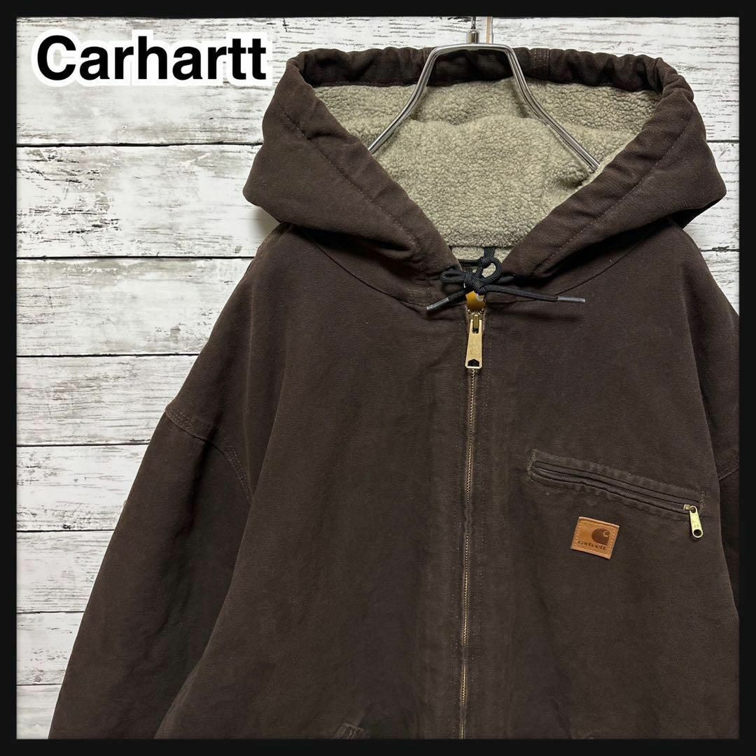 carhartt - 1163【希少3XLサイズ】カーハート☆革ロゴ 裏地ボア ...