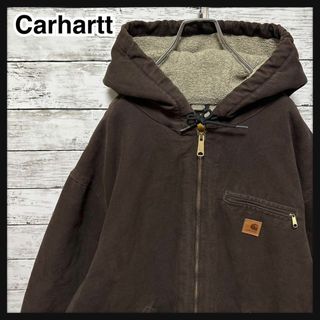 カーハート(carhartt)の1163【希少3XLサイズ】カーハート☆革ロゴ　裏地ボア　アクティブジャケット(ブルゾン)