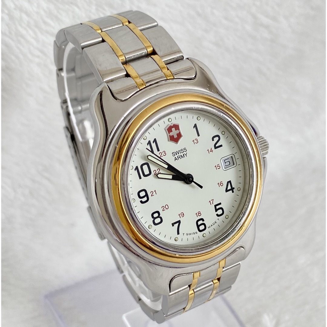 SWISS MILITARY(スイスミリタリー)のSWISS ARMY スイスアーミーQZ デイト 白文字盤 MGY メンズ腕時計 メンズの時計(腕時計(アナログ))の商品写真