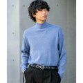 【BLUE】【L】リブハイネックセーター