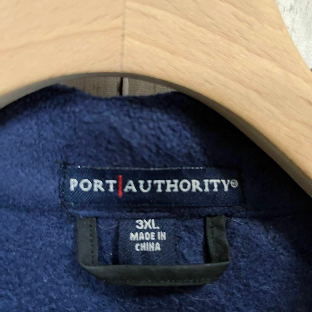 アメリカ古着　PORT AUTHORITY超デカイゆるだぼフリースジャケット紺黒 メンズのジャケット/アウター(ブルゾン)の商品写真