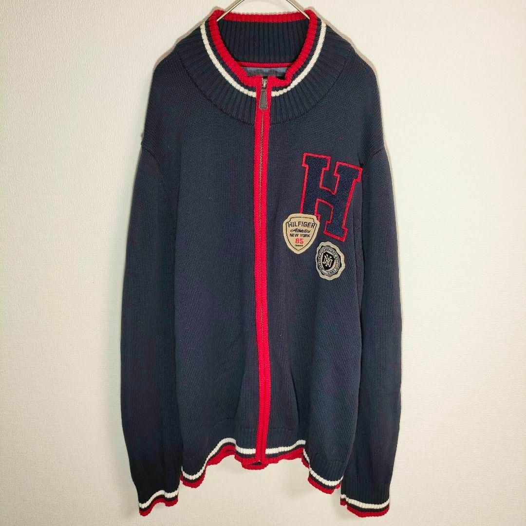 TOMMY HILFIGER(トミーヒルフィガー)の【TOMMY HILFIGER トミーヒルフィガー】ニット（XL）ブルゾン メンズのジャケット/アウター(ブルゾン)の商品写真