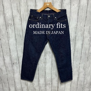 オーディナリーフィッツ(ORDINARY FITS)の美品！ordinary fits濃紺セルビッチテーパードデニム！日本製！赤耳！(デニム/ジーンズ)