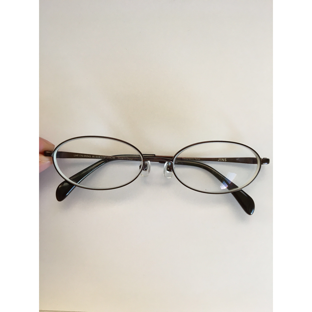 JINS(ジンズ)のレディース　眼鏡　度入り　眼鏡　黒に近いブラウン　BLACKブラウン　シンプル レディースのファッション小物(サングラス/メガネ)の商品写真