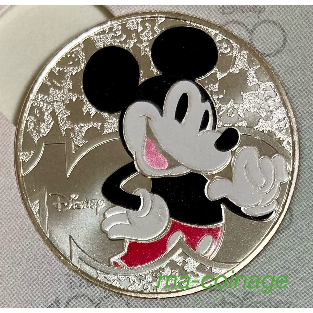 Disney(ディズニー)の【供給元完売】2023 フランス　ディズニー100周年記念　10ユーロカラー銀貨 エンタメ/ホビーの美術品/アンティーク(貨幣)の商品写真