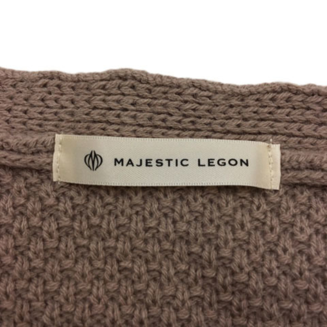 MAJESTIC LEGON(マジェスティックレゴン)のマジェスティックレゴン アンサンブル カーディガン ニット 長袖 M 茶 レディースのトップス(アンサンブル)の商品写真