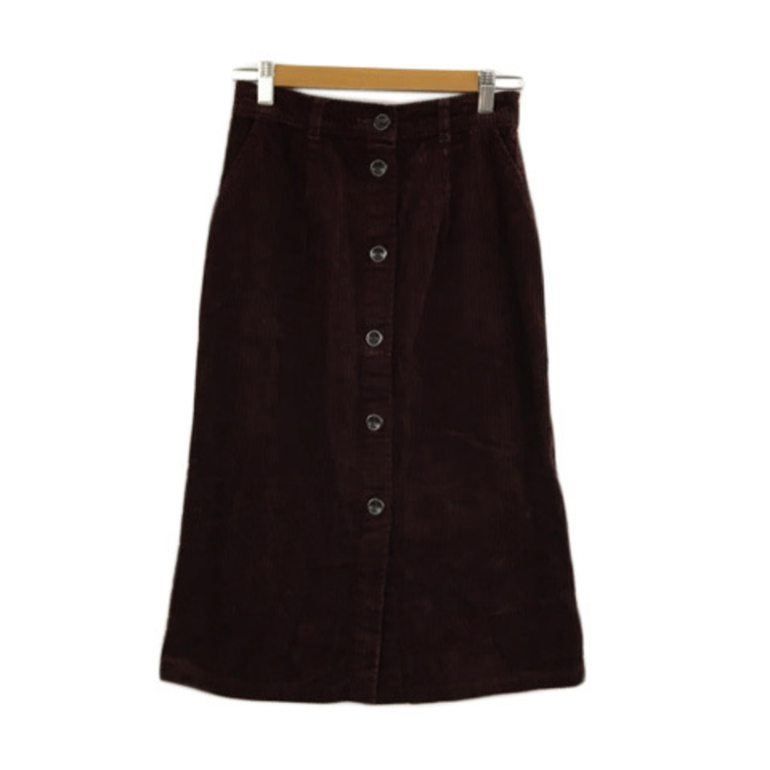 w closet(ダブルクローゼット)のダブルクローゼット スカート 台形 ミモレ コーデュロイ 無地 F 赤 茶 レディースのスカート(ひざ丈スカート)の商品写真