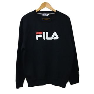 フィラ(FILA)のフィラ トレーナー スウェット プルオーバー ロゴ 裏起毛 長袖 L 黒(その他)