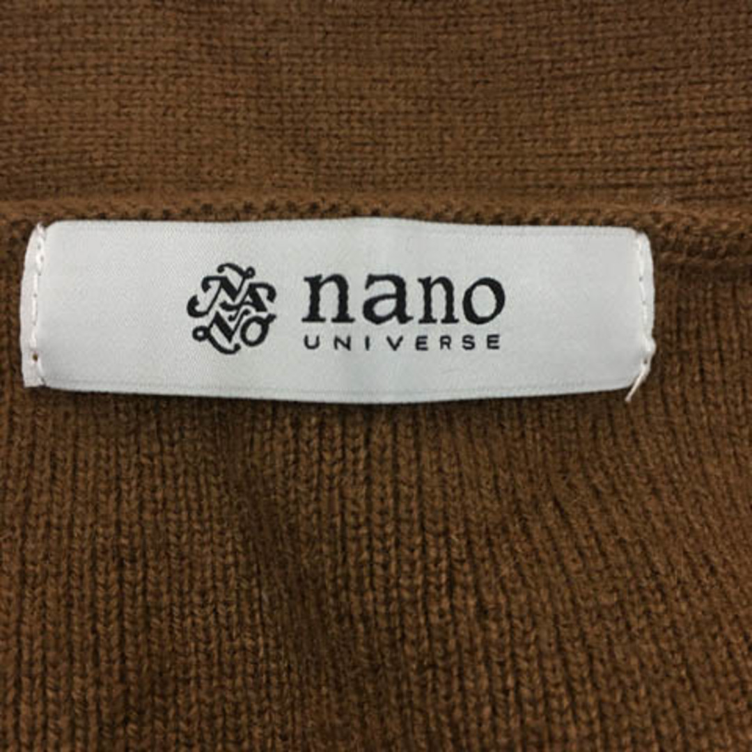nano・universe(ナノユニバース)のナノユニバース カーディガン ニット Vネック アンゴラ混 長袖 38 茶 レディースのトップス(カーディガン)の商品写真