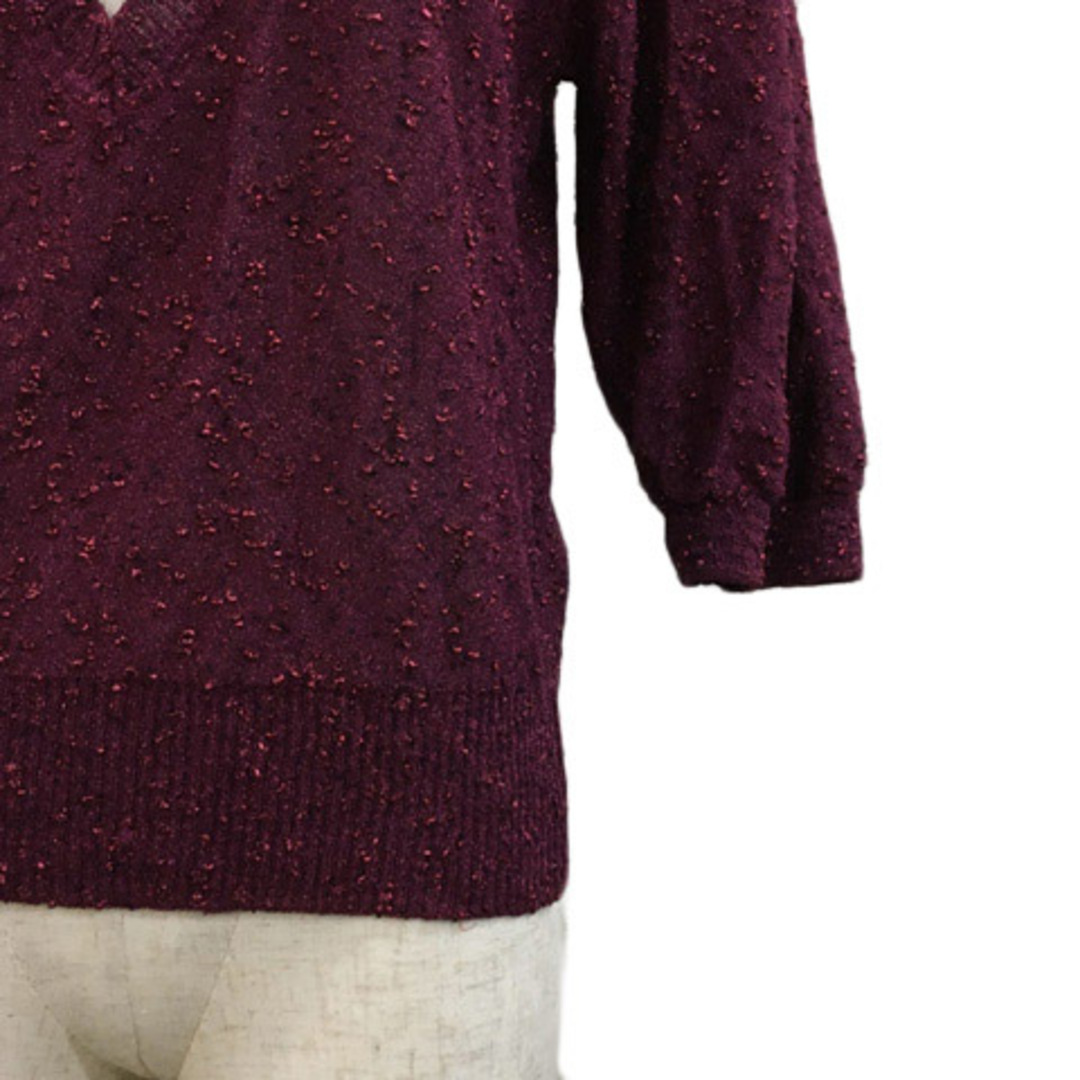 ZARA(ザラ)のザラ セーター ニット カットソー ラメ 五分袖 USA L 紫 ピンク レディースのトップス(ニット/セーター)の商品写真