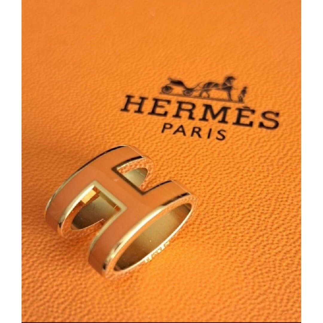 Hermes(エルメス)のエルメス HERMES Ｈロゴ ネックレス ポップアッシュ オレンジ ゴールド レディースのアクセサリー(ネックレス)の商品写真