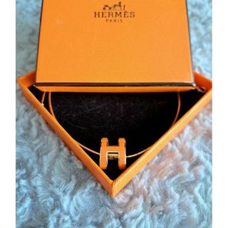 エルメス(Hermes)のエルメス HERMES Ｈロゴ ネックレス ポップアッシュ オレンジ ゴールド(ネックレス)