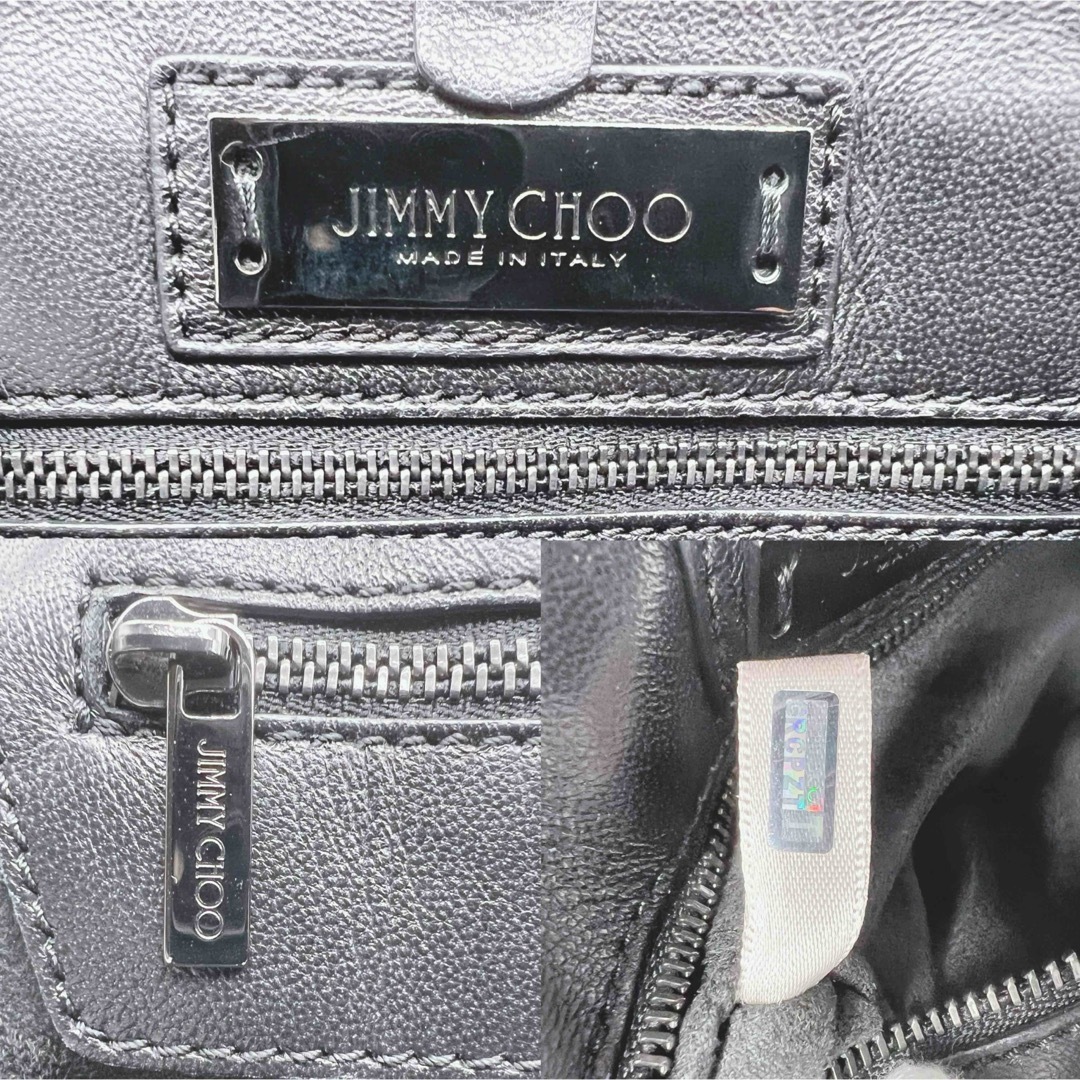 【JIMMY CHOO】ジミーチュウ　スエード×クロコ　スタッズ　ハンドバッグ