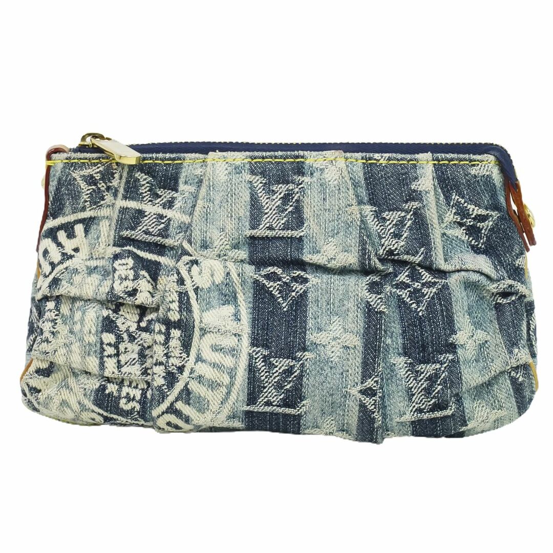 LOUIS VUITTON - 本物 ルイヴィトン LOUIS VUITTON LV トゥルース レイエ モノグラム デニム ポーチ コスメポーチ ブルー M95335 ビトン 雑貨小物 中古