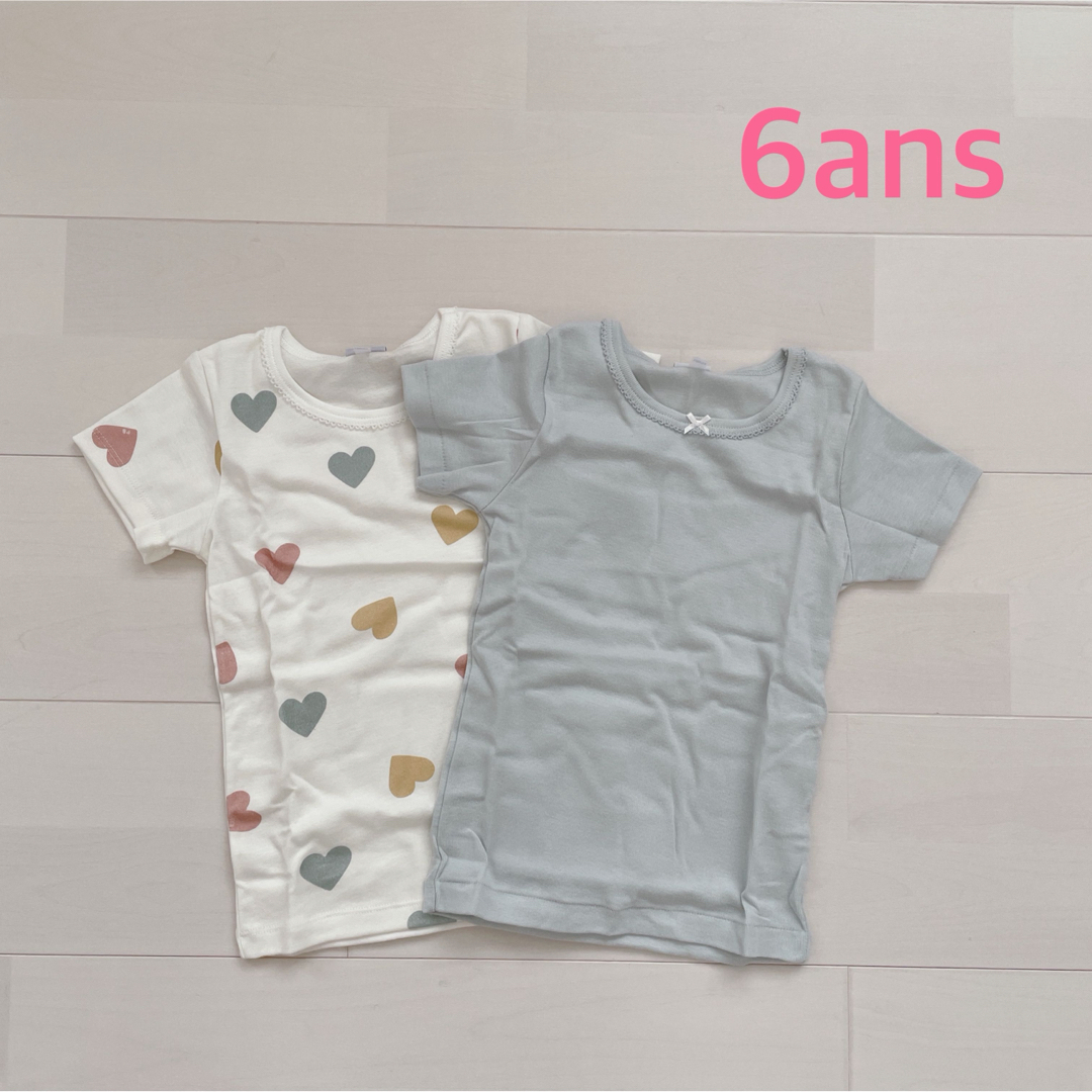 PETIT BATEAU(プチバトー)のプチバトー　半袖Tシャツ2枚組　6ans  キッズ/ベビー/マタニティのキッズ服女の子用(90cm~)(下着)の商品写真