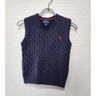 ポロラルフローレン(POLO RALPH LAUREN)のラルフローレン ニットベスト 紺 ケーブル RALPH LAURENキッズ120(ジャケット/上着)