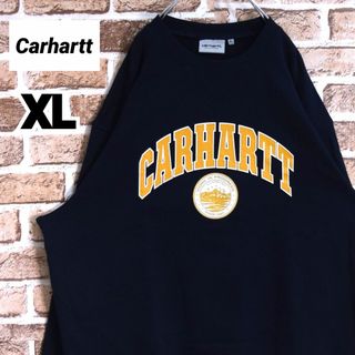 カーハート(carhartt)の《カーハート》美品　アーチロゴ　ダークネイビー　裏起毛　XL　スウェット(スウェット)