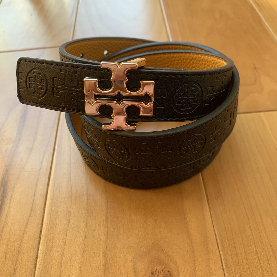 トリーバーチ TORY BURCH リバーシブル ベルト 黒型押し✖️イエロー黄