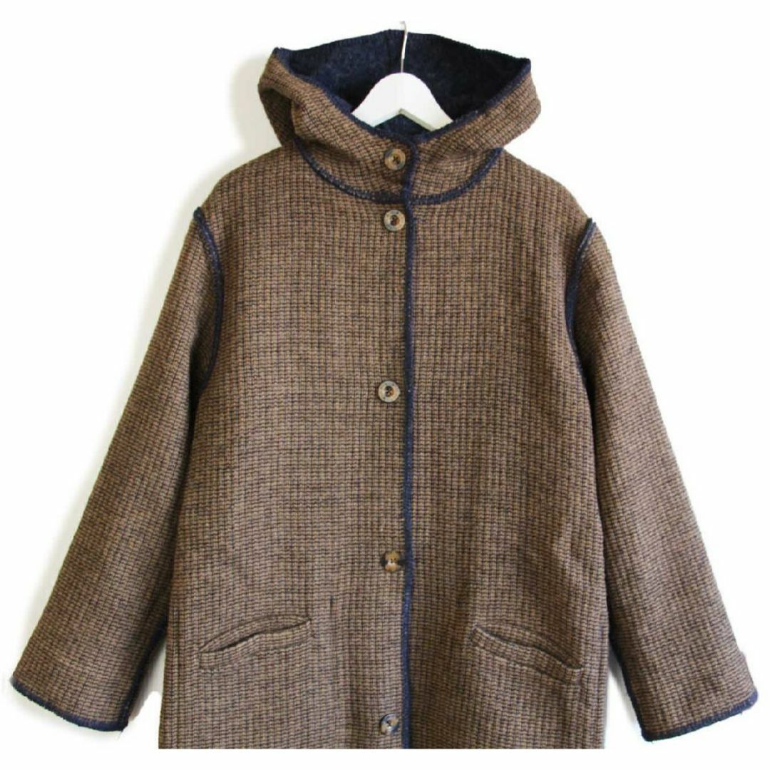 WOOLRICH(ウールリッチ)の00s WOOLRICH JOHN RICH AND BROS ウールリッチ 無地 リバーシブル ロング ウール ブランケット コート★オールド パーカー フード ラグ メンズのジャケット/アウター(その他)の商品写真