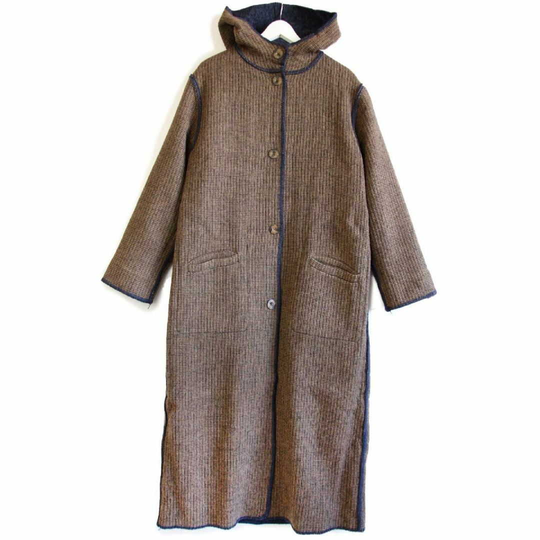 WOOLRICH(ウールリッチ)の00s WOOLRICH JOHN RICH AND BROS ウールリッチ 無地 リバーシブル ロング ウール ブランケット コート★オールド パーカー フード ラグ メンズのジャケット/アウター(その他)の商品写真