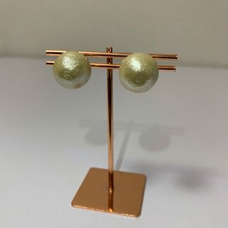 コットンパールピアス　ホワイト(ピアス)