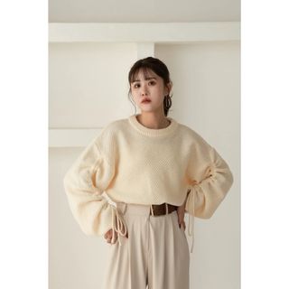 amiur seed stitch ribbon knit(ニット/セーター)