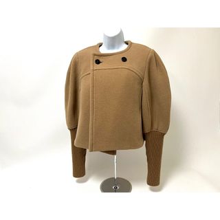 クロエ(Chloe)のChloe クロエ ボクシー コート レディース アウターウェア― ショートコート アイコニックソフトウール Worn Brown サイズ:38 CHC23AMA2607226A 美品(その他)