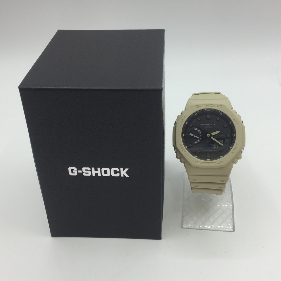 CASIO(カシオ)の◎◎CASIO カシオ G-SHOCK Gショック 腕時計 メンズ アナログ デジタル GA-2100-5A 八角形 ウレタン ベージュ 黒 ブラック  GA-2100-5ＡＪＦ 箱付き メンズの時計(腕時計(デジタル))の商品写真