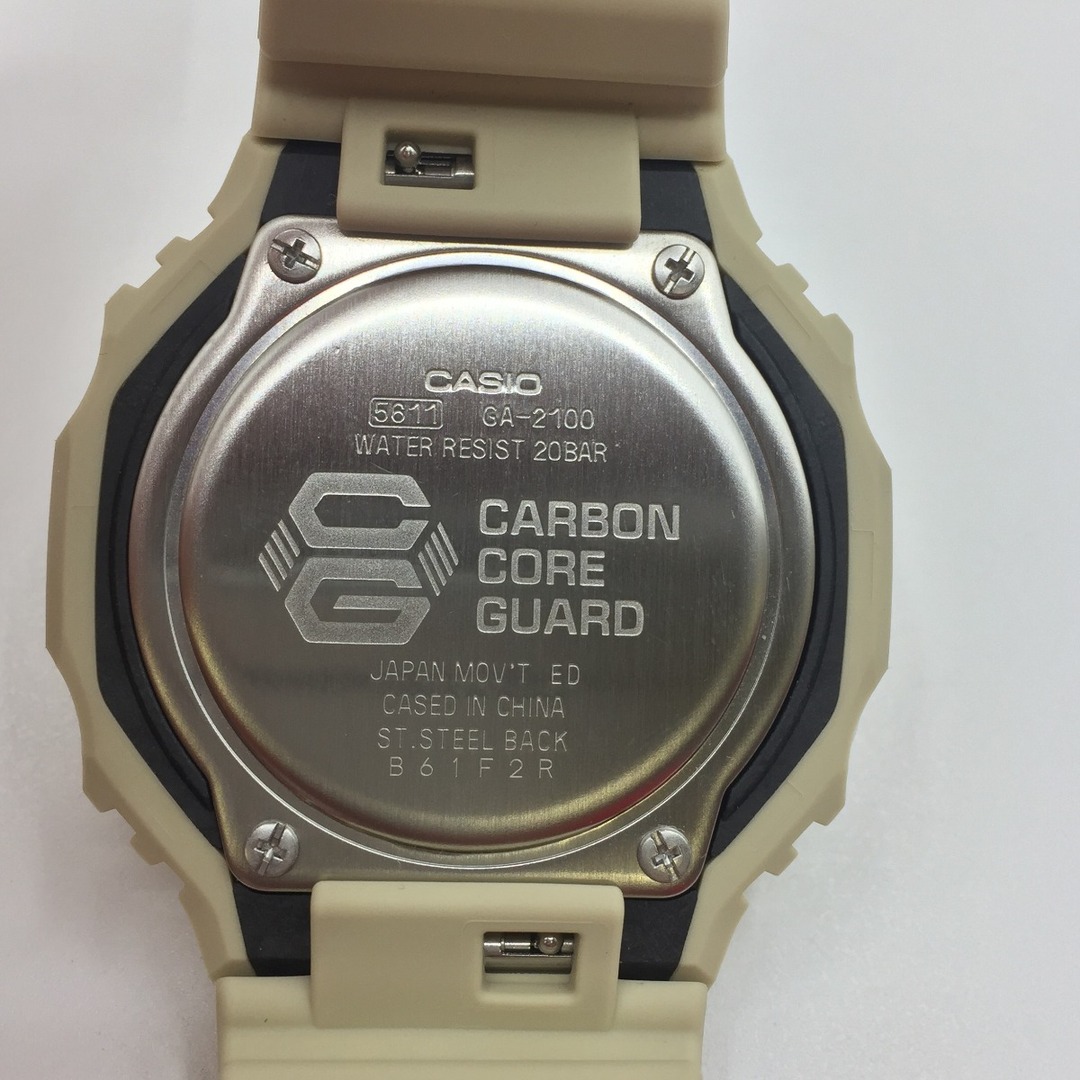 CASIO(カシオ)の◎◎CASIO カシオ G-SHOCK Gショック 腕時計 メンズ アナログ デジタル GA-2100-5A 八角形 ウレタン ベージュ 黒 ブラック  GA-2100-5ＡＪＦ 箱付き メンズの時計(腕時計(デジタル))の商品写真