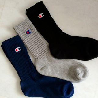 チャンピオン(Champion)の【中古品】【同梱時100円】⭐チャンピオン キッズ 靴下 三足セット(靴下/タイツ)