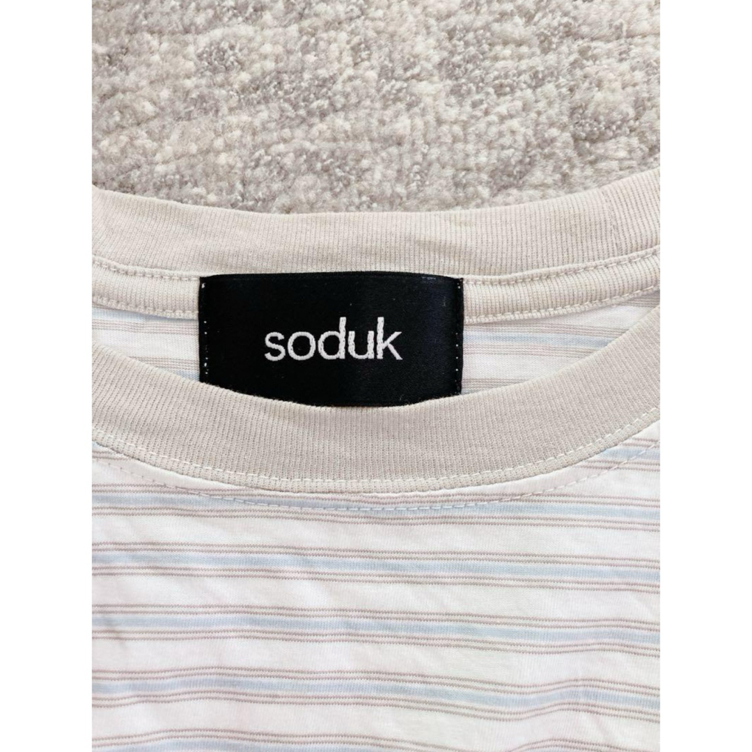 6 (ROKU)(ロク)のsoduk 美品ボーダーシャーリングT レディースのトップス(Tシャツ(半袖/袖なし))の商品写真