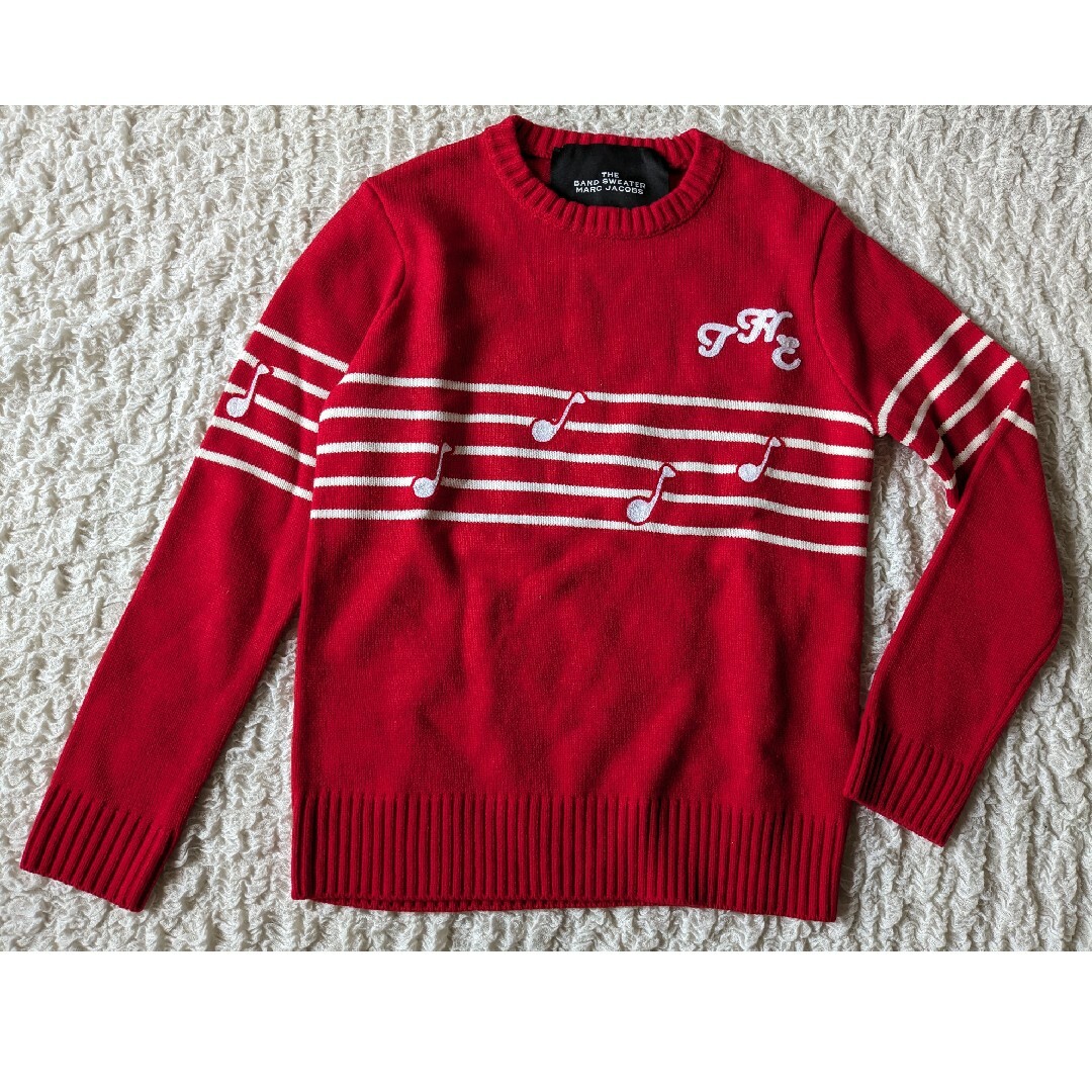 MARC JACOBS - マークジェイコブス◇ニット セーター 赤 音符 XS MARC JACOBS - マークジェイコブス◇ニット セーター 赤 音符 XS