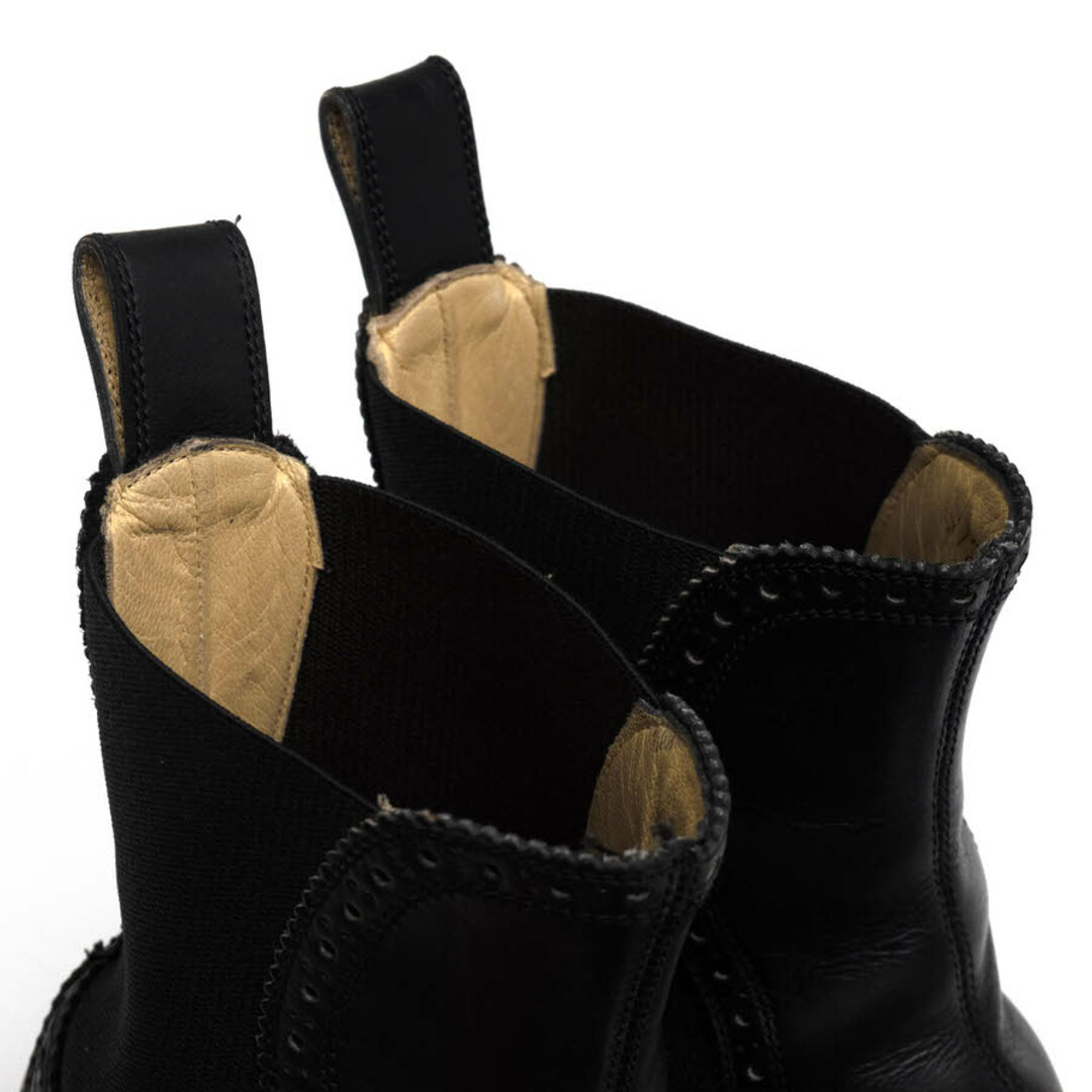 DOLCE&GABBANA(ドルチェアンドガッバーナ)のドルガバ／DOLCE＆GABBANA サイドゴアブーツ シューズ 靴 メンズ 男性 男性用レザー 革 本革 ブラック 黒  9728 メダリオン キャップトゥ メンズの靴/シューズ(ブーツ)の商品写真